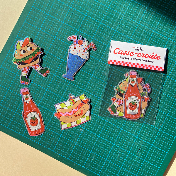 Ensemble de 4 autocollants "Casse-Croûte"